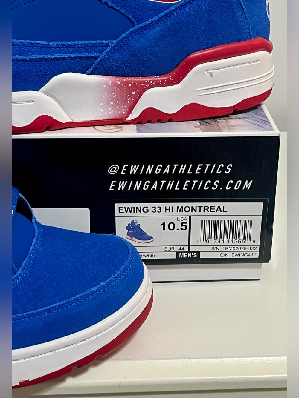 Ewing Athletics 33 Hi Montreal Blue & Red Basketball Sneakers - Picture 2 of 11